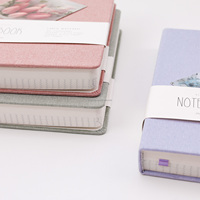 Journal de couture en fil personnalisable Logo personnalisé Agenda quotidien Carnet A5 à couverture rigide en cuir PU lin