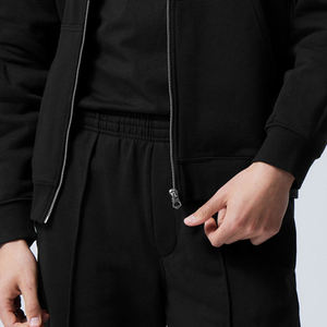 Sweat-shirts à capuche personnalisés surdimensionnés en molleton de coton de haute qualité, épais, coupe-vent, entièrement zippés, brodés, pour hommes et garçons, avec logo personnalisé - Product Image 6