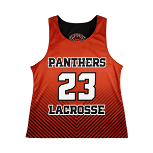Débardeur de lacrosse Panthers pour femme, noir et orange, impression par sublimation, maillot de sport respirant - Product Image 2