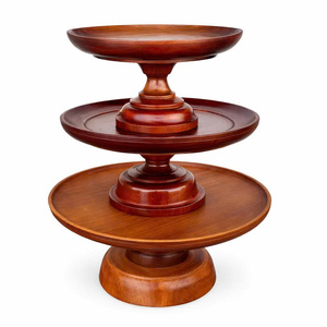 Assiette de présentation ronde moderne et écologique en bois de rose massif poli, faite à la main, durable, idéale pour les cadeaux - Product Image 3