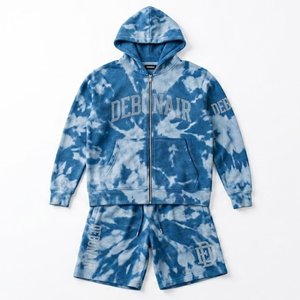 Nuevo Conjunto de Sudadera con Capucha y Pantalones Cortos Tie Dye para Hombre con Logotipo Personalizado, Chándal con Gráficos de Pedrería, Sudadera con Cremallera, Conjunto de Ropa Casual Urbana - Product Image 1