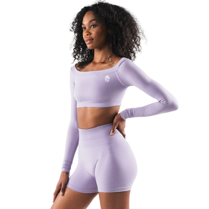 Top Corto Deportivo sin Costuras para Mujer, Hombros Descubiertos, Manga Larga, Estilo Aquari SE, Ajuste Elástico, Tela Suave, Ropa Deportiva - Product Image 4