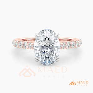 Rose Gold Oval Moissanite Engagement Ring Pave Wedding Ring Bridal Jewelry Gift for Women USA Luxury Ring Sale Exclusive Offer - Product Image 5