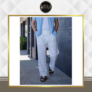 Pantalon décontracté en lin pour homme, en tissu Oxford, léger, de qualité supérieure, taille personnalisée, anti-plis, séchage rapide, avec une expérience approfondie et un design authentique. - Product Image 2