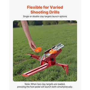 Lanceur de cibles de tir à l'arc à pédale à angle réglable, portée de plus de 30 yards, lanceur de cibles individuelles/doubles, accessoires pour cibles de tir à l'arc - Product Image 2