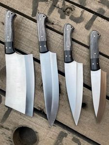 Couteau de chasse Bowie de haute qualité en acier inoxydable Stigma, manche en bois, étui en cuir, lame à pointe fixe, couteau d'extérieur - Product Image 3