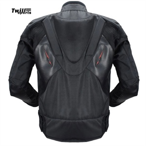 Giacca da Moto Nera in Twill per Uomo, Manica Lunga, Antivento, Protezione per Tutte le Stagioni - Product Image 3