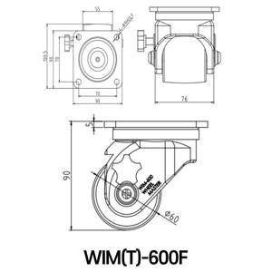 Wooil ล้อต้นแบบ WIMT-600ขนาดกลางล้อลูกล้อความจุ600กิโลกรัมกับ8ชิ้น - Product Image 1