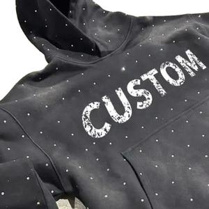 เสื้อฮู้ดดี้ผ้าฝ้าย 100% หนานุ่มคุณภาพสูง ปักลายเรียบๆ ย้อมสีพื้น พิมพ์ลายตัวอักษรตามสั่ง สไตล์สตรีทแวร์สุดเทรนดี้ แห้งเร็ว - Product Image 3