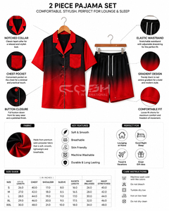ชุดชุดนอนผ้าไหมซาตินของผู้หญิงสองชิ้นชุดเสื้อแขนสั้นไล่ระดับสี - Product Image 5