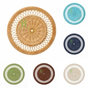 Hot Trend <b>Bamboo</b> Bohemian Eco-Friendly Handwoven Scalloped Placemats for Wedding Table Decoration From Vietnam - Product Image 1