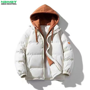 Modern Adjustable Drawstring Hood Puffer <b>Jacket</b> Men Casual Windproof <b>Padded</b> Bubble Outerwear Quilted Winter Coat - Product Image 3