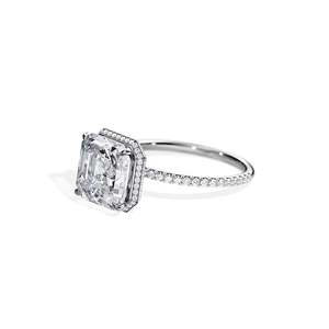 Women's Cushion Cut Diamond Engagement Ring Plated Prong Setting floral Style - Product Image 3