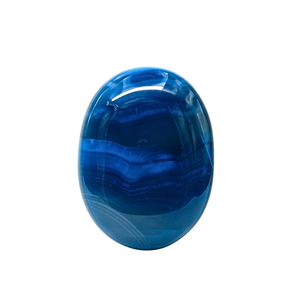<b>Blue</b> Onyx Palm Stone Natural Stone Healing Gemstone Pebble Palm Carved Quartz Agate Crystal Palm Stones Wholesaler - Product Image 6