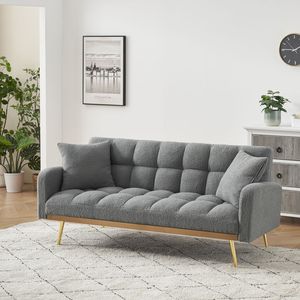 69-Inch Gray Sofa Bed with Adjustable for <b>Teddy</b> Feature for <b>Small</b> Space Living Room or Bedroom - Product Image 4