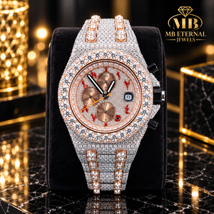 Montre chronographe de luxe MB ETERNAL JEWELS sertie de diamants, 45 mm, acier inoxydable, quartz analogique, montre pour homme - Product Image 2