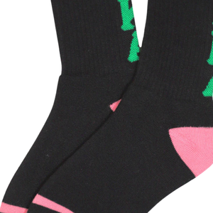 AKA ถุงเท้าสีดำชมพูสีเขียว ถุงเท้าถักแบบปักลายสำหรับผู้หญิง สวมใส่สบายในชีวิตประจำวัน - Product Image 6