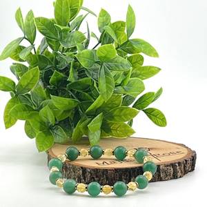Pulsera de Resina con Cuentas de Aura Esmeralda, Joyería Elástica Hecha a Mano, Artesanía Elegante de Resina, Regalo para Mujer - Product Image 2