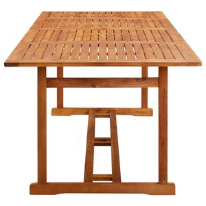 Table à manger en bois d'acacia massif avec finition huilée, table d'extérieur en bois naturel - Product Image 3