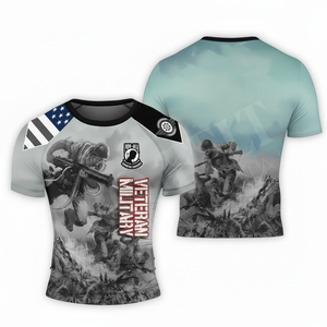 UV Protection Outdoor Apparel Stretchy Customized Brand Name Logo Short Sleeve <b>Compression</b> Rash Guards Skinny Fitted T <b>Shirts</b> - Product Image 3