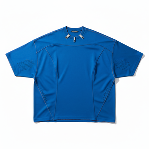 Collection 2026 de T-shirts Solides Hyper Oversize en Bio-Soie Style Architectural Streetwear pour Hommes - Product Image 1