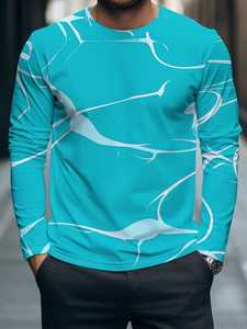 T-shirt pour homme de style nouveau, design personnalisé, taille plus, manches longues, coton de qualité supérieure, respirant, avec logo personnalisé - Product Image 4