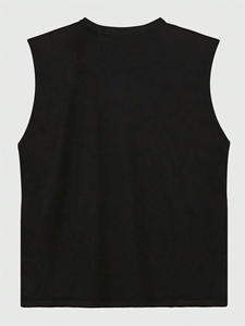 Camisetas sin mangas casuales para hombre, para gimnasio, con cuello en V, transpirables, de punto, para musculación, 100% poliéster, lisas, personalizadas - Product Image 4