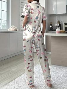 Night Suit for Women Full Sleeve Button-<b>Down</b> Shirt Top & Pajama <b>Pant</b> Two-Piece Comfortable Cotton Loungewear Set - Product Image 3
