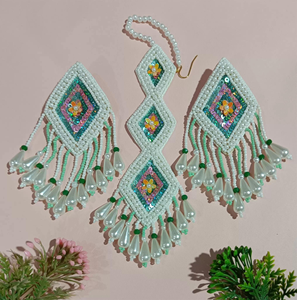 Custom DIY Tiger Face Beaded Drop <b>Earrings</b> for Girls Sequin Heart Accessories Angel Stylish Embroidery for Christmas Party Gifts - Product Image 5