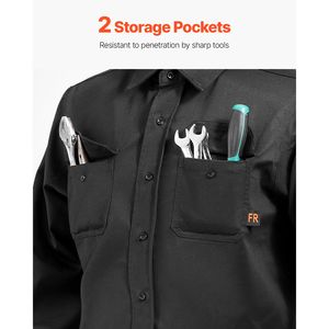 Giacca da Saldatore in Cotone Ignifugo da 7oz per Uomo, Conforme ATPV 9.2 Ca, Lavabile in Lavatrice, Camicia Resistente al Calore - Product Image 4