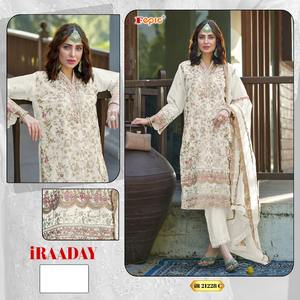 Tenue ethnique élégante en organza brodé, shalwar kameez avec dupatta assortie, salwar kameez en santoon mat lourd, vêtements indiens formels - Product Image 4
