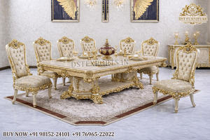 Juego de Comedor Victoriano de Lujo con Mesa Tallada, Colección de Comedor para Ocho Personas, Muebles de Comedor de Madera de Teca Personalizados, Reino Unido - Product Image 3