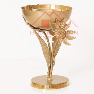 Bol de dates doré en métal décoratif de vente chaude avec des supports de fleurs/Vase de bol de fleurs en aluminium en métal écologique pour la décoration intérieure - Product Image 6