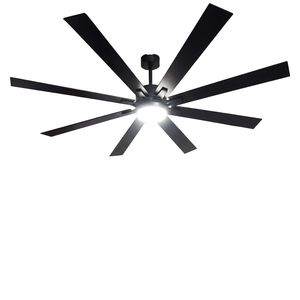 Ventilatore da Soffitto LED Industriale Smart da 72 Pollici con Telecomando Tramite WIFI Alexa, 8 Pale in Compensato Nero, Grande Ventilatore da Soffitto LED - Product Image 2