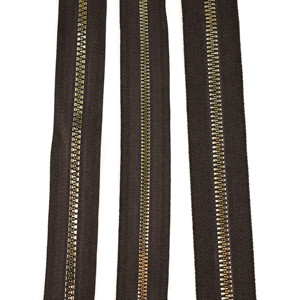 Fermetures éclair en résine personnalisées en gros, imitation métal, dents dorées pour vestes homme - Product Image 5