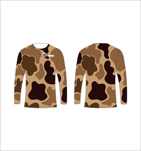 เสื้อยืดแขนยาวลายพรางสำหรับผู้ชาย คอโอ แห้งเร็ว ทรงปกติ สวมใส่สบาย ลายพิมพ์ด้วยเทคนิคซับลิเมชั่น - Product Image 1