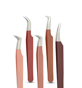 Ensemble de pinces à cils en acier inoxydable de haute qualité, étiquette privée, logo personnalisé, isolation de volume, pinces à cils professionnelles - Product Image 3
