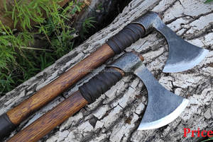 ราคาโรงงานอเนกประสงค์ใช้สีที่แตกต่างกันด้ามไม้ขวานเหล็กดามัสกัสคุณภาพสูงการออกแบบยอดนิยมขวานดามัสกัส - Product Image 3