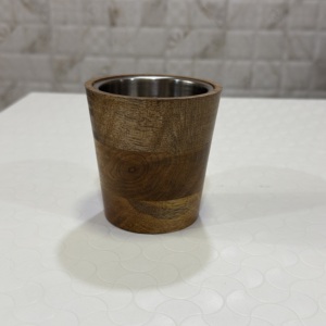 Conteneur à bougies en bois de qualité supérieure, résistant à la chaleur, pour la fabrication de bougies, partie intérieure en acier inoxydable - Product Image 5