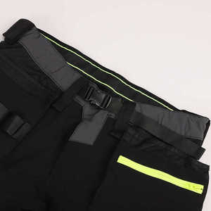 Custom Men's Safety <b>Work</b> <b>Pants</b> CE Certified Breathable Polyester Flame Resistant High Visibility Holster Pockets <b>Black</b> Neon - Product Image 5