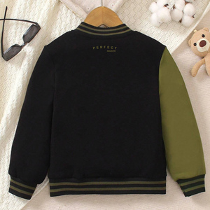 Customized Boys Unisex Winter Windproof Super Thick Loose Fit Chenille Patch Work <b>Baseball</b> Varsity <b>Jackets</b> <b>Kids</b> Casual Wear - Product Image 2