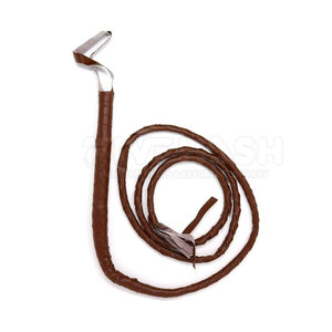 Fouet en cuir véritable, fabriqué à la main, durable, prise ferme, design flexible, parfait pour l'entraînement et la pratique en extérieur - Product Image 2