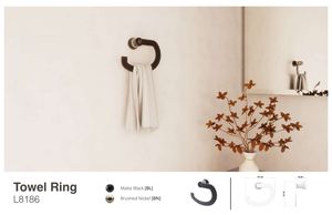 Toallero de Pared Minimalista Negro de 8 Pulgadas, de Aleación de Zinc Resistente al Óxido, Accesorio de Baño, Barra para Toalla Individual - Product Image 2