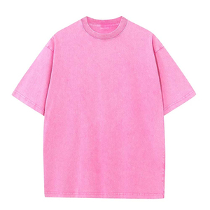 T-shirt Oversize Personnalisé Délavé à l'Acide, Coupe Boxy Épaisse, Manches Courtes, Style Streetwear Décontracté, Col Rond, Coupe Jersey - Product Image 4