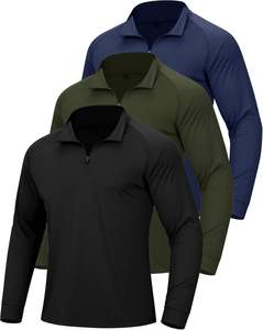 T-shirt de sport à manches longues en polyester à col montant 1/4 zip pour homme – Idéal pour l'entraînement personnalisé - Product Image 5