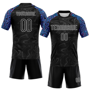 Maillot de volley-ball personnalisé pour hommes, avec logo de votre équipe, en gros, noir, bleu poudré, rose-violet, sublimation liquide fluide. - Product Image 1