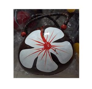 Bolso de Mano Hecho a Mano con Cáscara de Coco Hawaiano Aloha con Asa y Forro de Cuero para Mujer, Recuerdo Diario, Bolso de Playa - Product Image 4