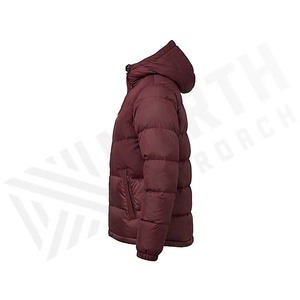 Hooded Quilted Waterproof <b>Bubble</b> Jacket Black Full Sleeve Winter Windproof Cotton Shell Knitted Fabric Polyester Filling Stand - Product Image 3
