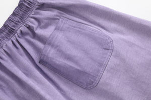 Custom Logo Men's Casual Summer Trend Breathable <b>Elastic</b> Waist 290 Washed 100% Cotton Solid Shorts - Product Image 6