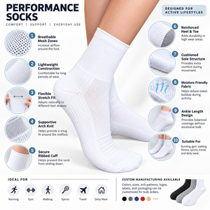 Calcetines de Baloncesto Personalizados, 100% Algodón, Ecológicos, Antibacterianos, de Secado Rápido, Transpirables, Gruesos, con Patrón Geométrico, para Adultos, de Verano - Product Image 2